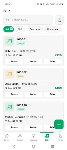 InvoiceGen GST calculation interface showing CGST and SGST breakdown